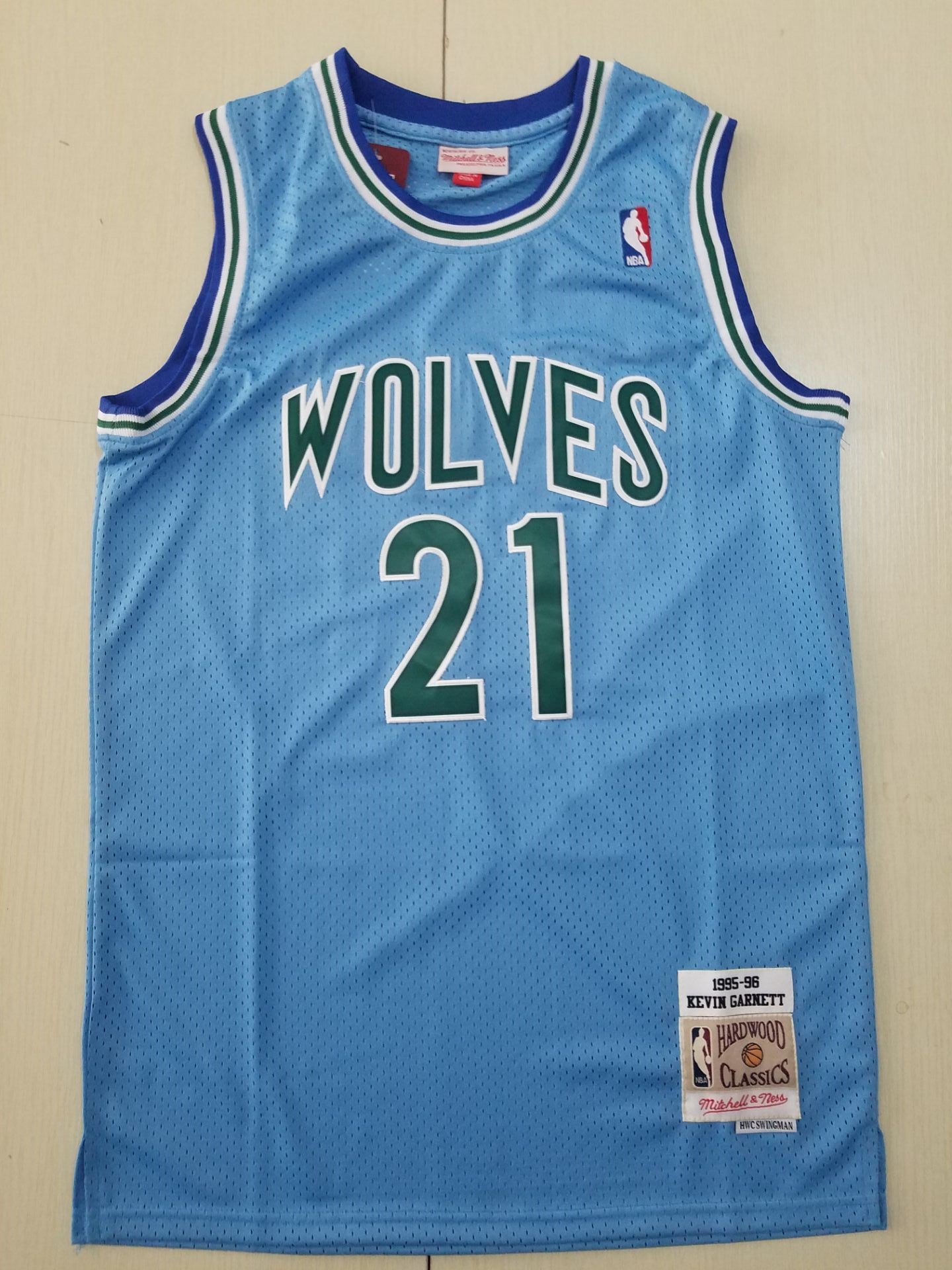 Men Minnesota Timberwolves #21 Garnett light Blue Adidas NBA Jerseys->los angeles lakers->NBA Jersey